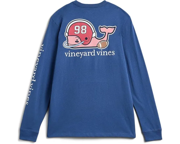 Футболка Vineyard Vines с китом и футбольным сюжетом для мальчиков