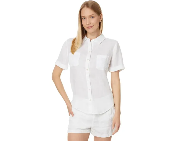 Рубашка Lilly Pulitzer Lynnie из льна с коротким рукавом