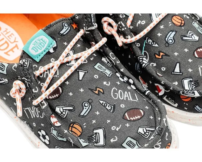 Детские кроссовки Hey Dude Kids Wally Print с принтом и технологией Flex & Fold