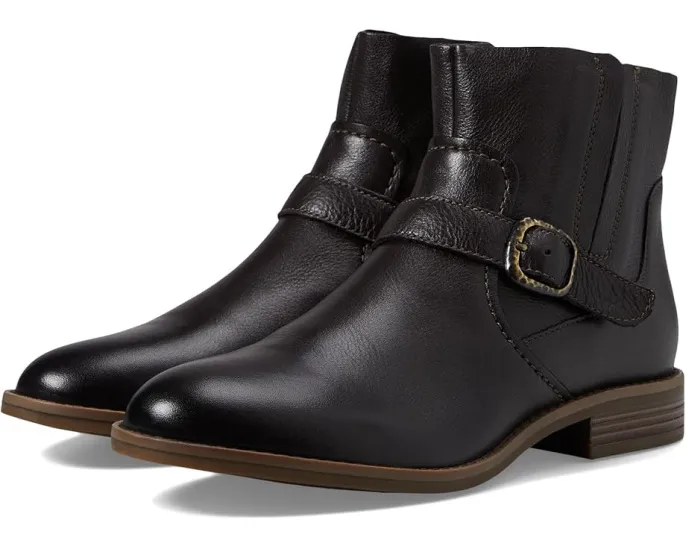 Ботинки Clarks Camzin Loop из кожи с боковой молнией и декоративной пряжкой