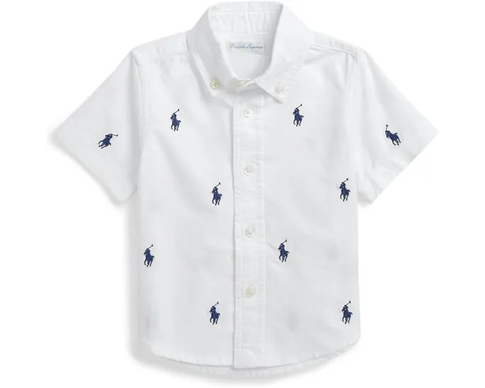 Короткая рубашка поло из оксфорда с пони Polo Ralph Lauren Kids для младенцев