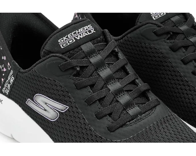 SKECHERS Performance Go Walk Flex Lily Rose с эластичными шнурками и сетчатым верхом