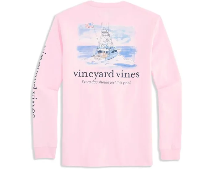 Футболка Vineyard Vines с длинным рукавом и принтом спортивной рыбалки