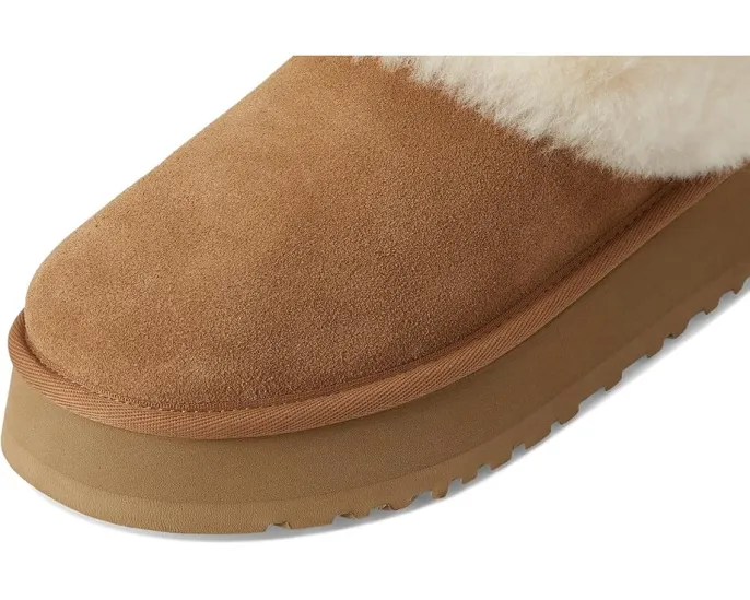 Тапочки UGG Tazzelle из натуральной замши с овчиной и платформой