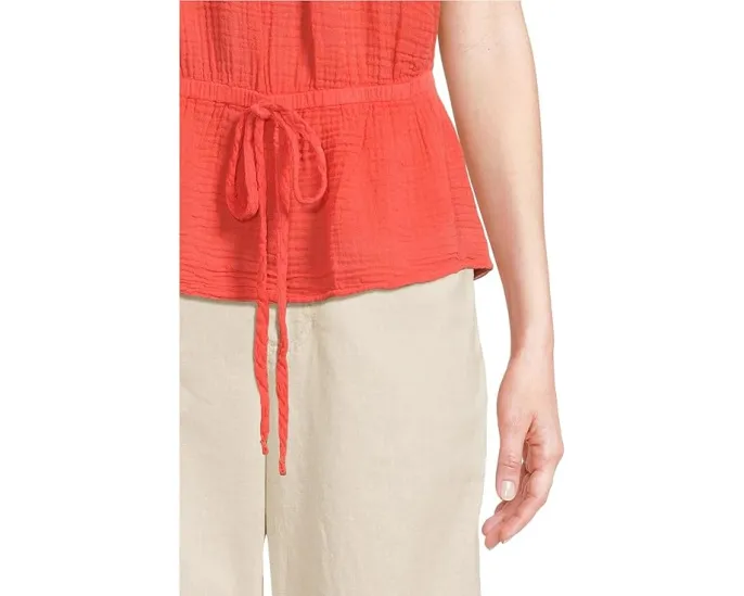 Michael Stars топ с запахом и кружевной отделкой