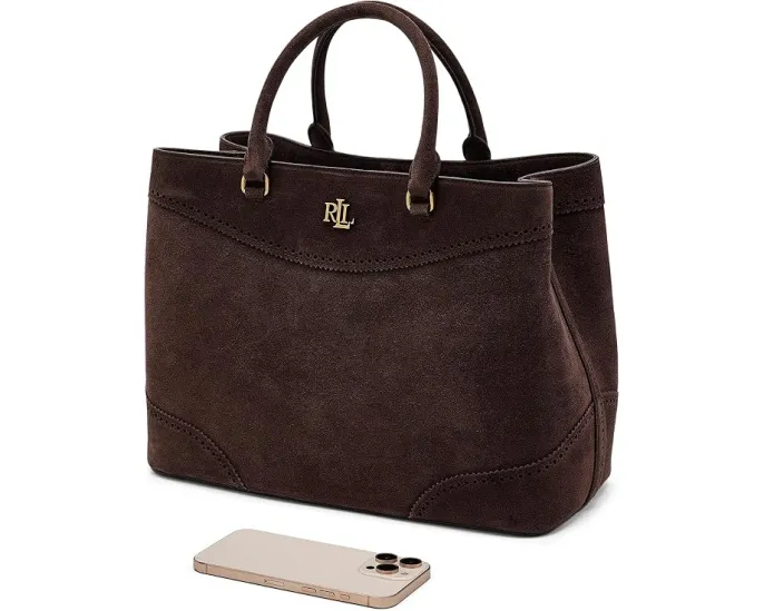 Сумка Lauren Ralph Lauren Perforated Suede Large Marcy Satchel из замши