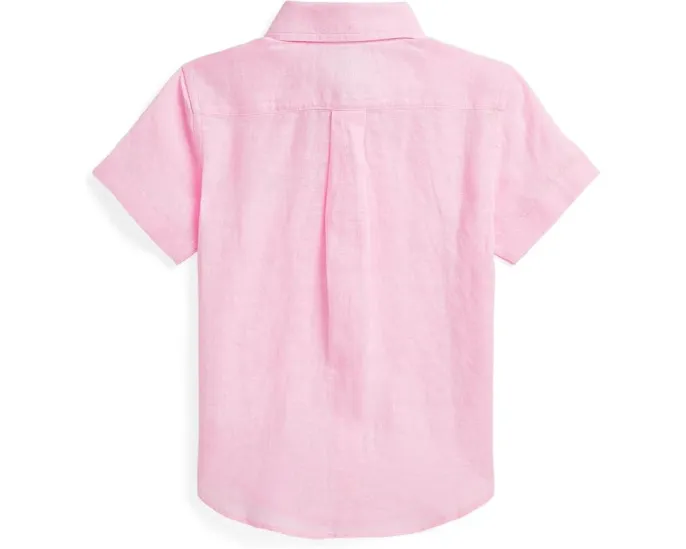 Детская рубашка Polo Ralph Lauren Kids из льна с короткими рукавами