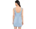 Summertime Flare Denim Min Dress in Blue