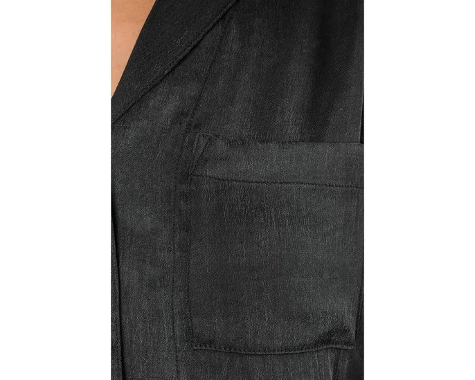 Блуза Serena Satin Button Down из атласа Splendid черного цвета
