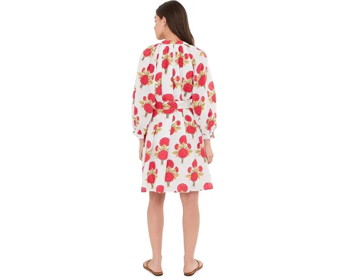 Платье мини Voile Kaia от Faherty в цветочек с поясом