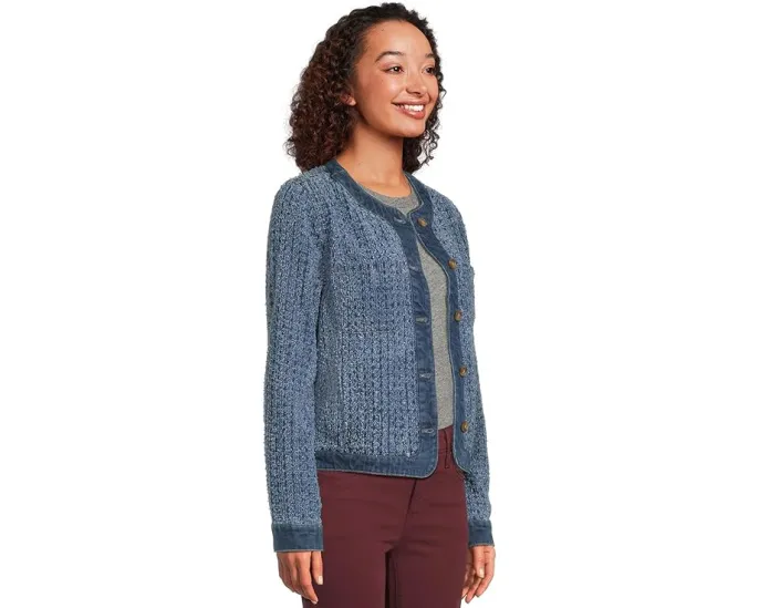 Короткая куртка Tommy Bahama из перфорированного твида и денима с двумя карманами