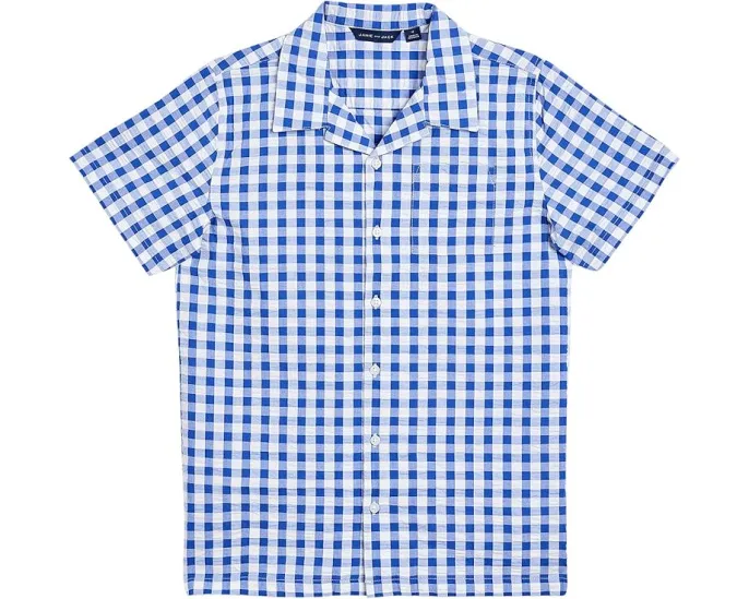 Рубашка Janie and Jack Gingham Cabana в клетку с нагрудным карманом