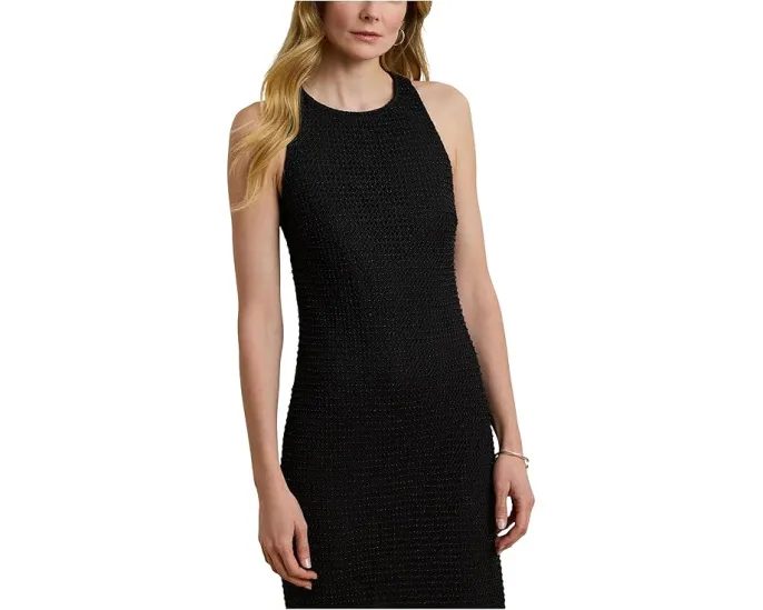 Коктейльное платье Lauren Ralph Lauren без рукавов с сеткой и бисером