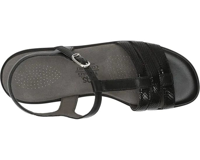 Сандалии SAS Capri T-Strap с регулируемой пряжкой и клином