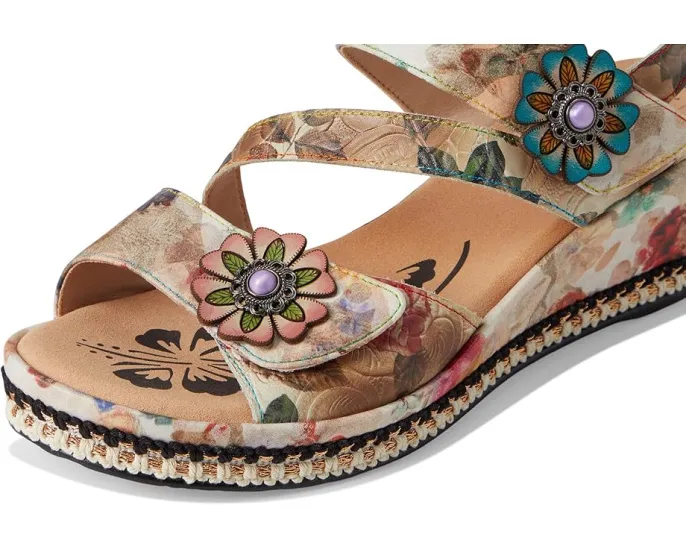 Сандалии L'Artiste by Spring Step Blissful с тиснением и клиновидным каблуком