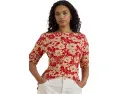 Футболка Lauren Ralph Lauren Plus Size с цветочным принтом и лодочкой
