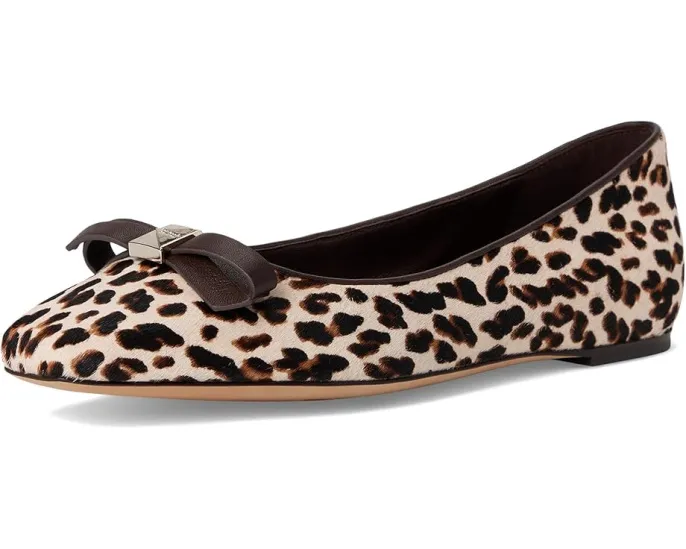 Балетки Kate Spade New York Deco Bow из леопардовой велюровой кожи с бантом