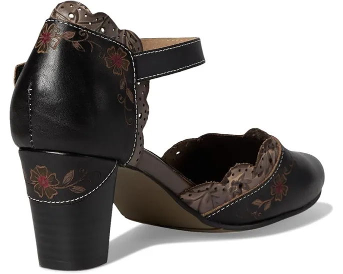 Туфли Sayyes в стиле Mary Jane с ручной росписью и каблуком