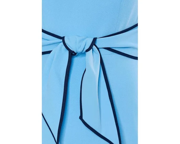 Платье миди Tipped Crepe Tie с поясом и длинным рукавом Adrianna Papell
