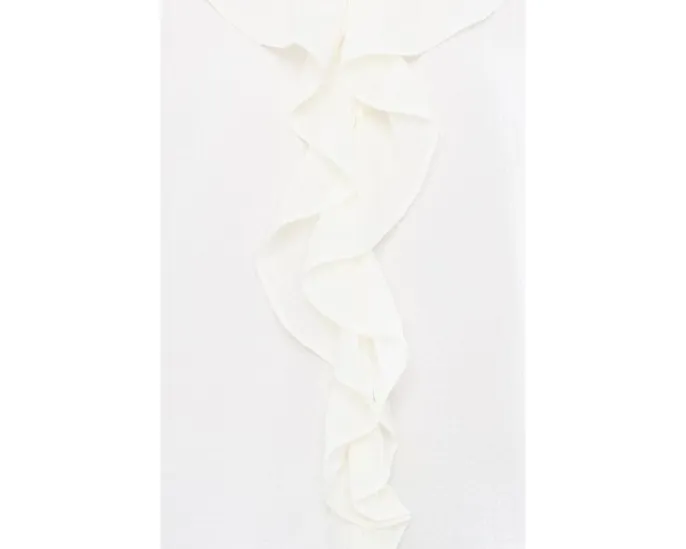 Топ CeCe Ruffled Pintuck Elbow Sleeve с рюшами и V-вырезом