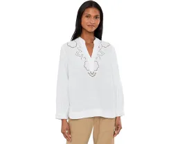 Floral Eyelet Coastalina 3/4 Sleeve Top