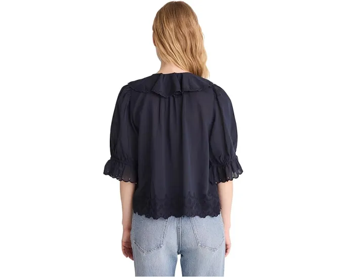 Блузка Madewell Ruffled Puff-Sleeve Top с рюшами и пышными рукавами