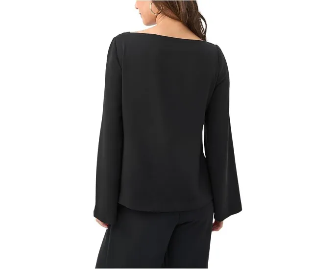 Топ Trina Turk Sarese с высоким воротником лодочкой и длинными рукавами