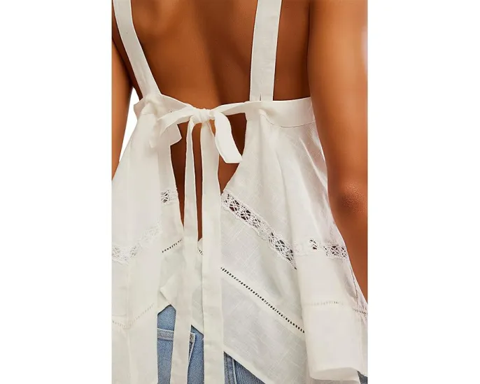 Топ-туника Free People Charlotte с открытой спиной и кружевом