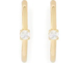 Серьги-кольца Kate Spade New York Bold Small Hoops с цирконием и жемчугом