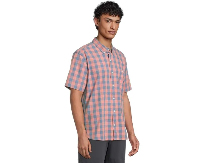 Рубашка L.L.Bean Comfort Stretch Chambray в клетку с коротким рукавом