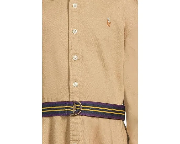 Платье-рубашка Polo Ralph Lauren из хлопка чинос с поясом для девочек подростков