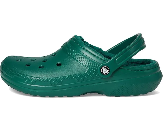 Классические утепленные кроксы Crocs с искусственным мехом и регулируемым ремешком