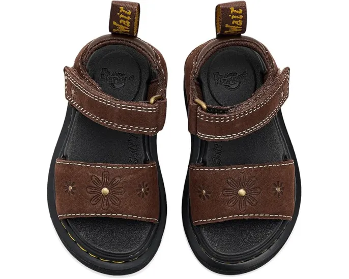 Сандалии Dr. Martens Marlowe Flower T для малышей с тиснением и пряжками