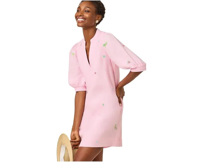 Платье Lilly Pulitzer Mialeigh с рукавом три четверти из льна