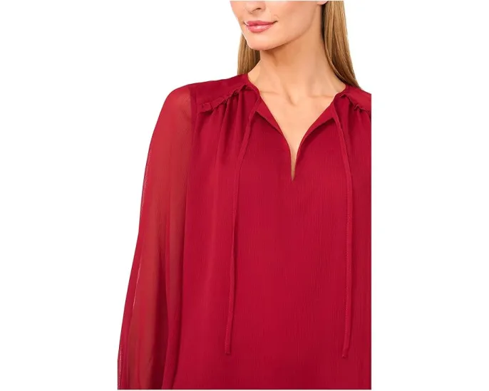 Блуза CeCe с длинным рукавом и завязкой на шее в романтичном стиле