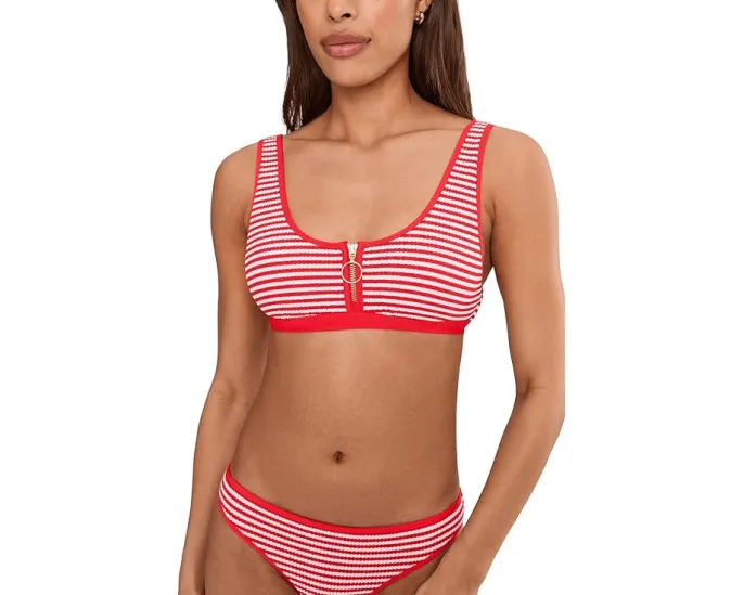 Топ купальный Seafolly Club House с молнией спереди и косточками