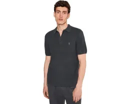 Поло AllSaints Aspen с коротким рукавом синее