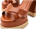 Босоножки Hilda Rope High Schutz на высокой платформе из металлизированной кожи и рафии