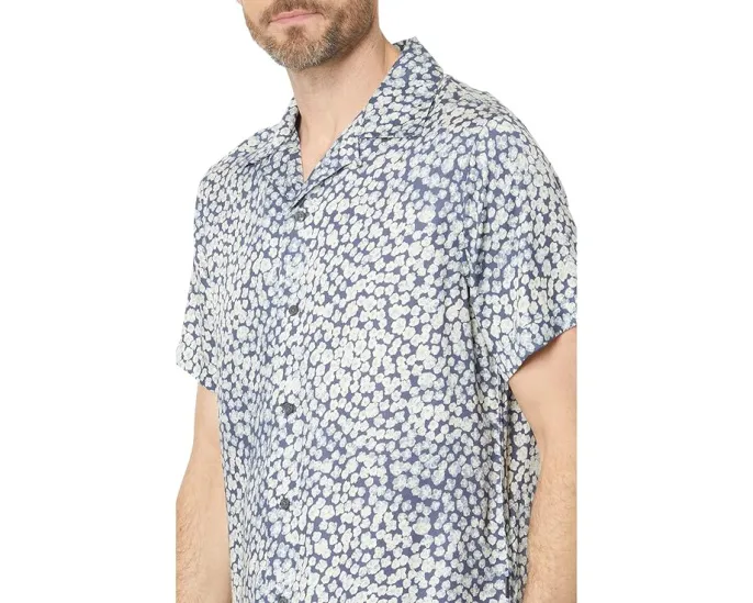 Короткая рубашка John Varvatos Danny с принтом и свободным кроем