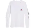 Футболка Vineyard Vines Santa Whale Icon с длинными рукавами и нагрудным карманом