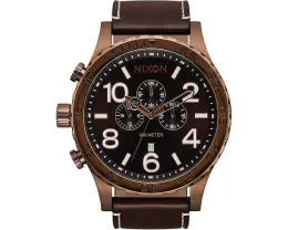 Nixon 51-30 Chrono Leather мужские часы из натуральной кожи