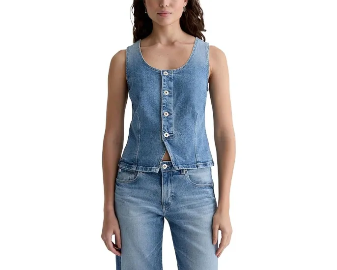 AG Jeans Жилет Teagan из денима облегающего кроя в цвете Helios