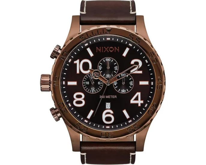 Nixon 51-30 Chrono Leather мужские часы из натуральной кожи