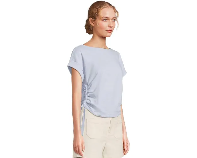 Lilla P Блуза с лодочкой и сборками по бокам из фактурного трикотажа