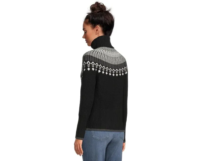 Свитер Supersoft с вафельной вязкой, высоким воротником и узором Fair Isle L.L.Bean