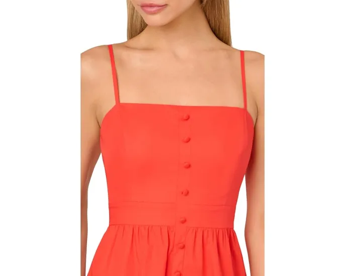 Мидди-платье Solid Tiered с квадратным вырезом и рюшами от Adrianna Papell