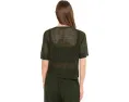 Органический льняной хлопковый свитер Eileen Fisher с круглым вырезом и коротким рукавом