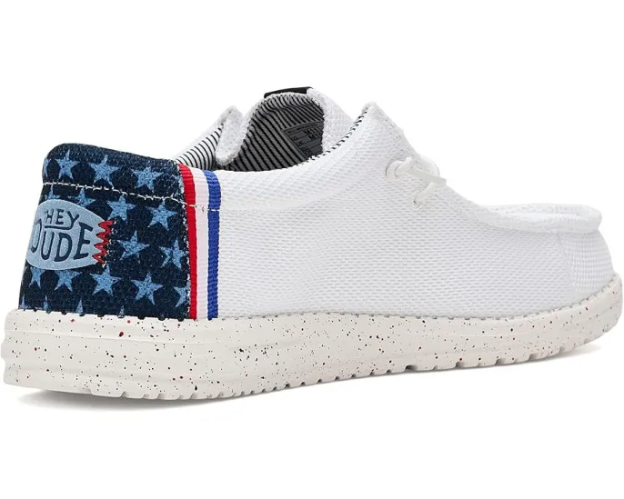 Кроссовки Hey Dude Wally Americana с хлопковым верхом и эластичными шнурками