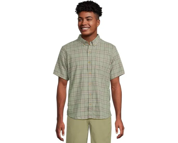 L.L.Bean Рубашка из смесового хлопка и конопли Stonecoast в клетку