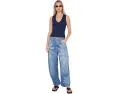 Джинсы Free People Good Luck Printed Barrel с расклешенным силуэтом
